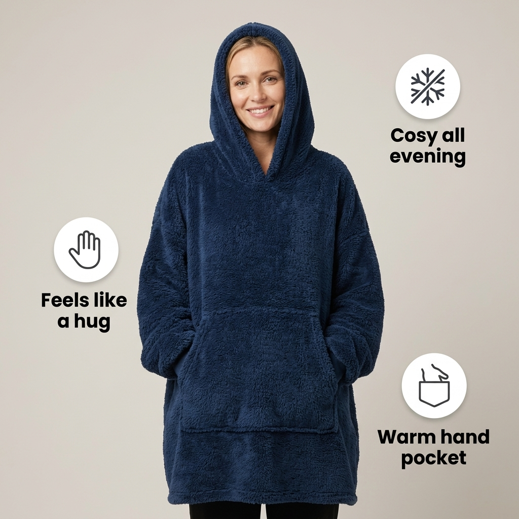 Cozy Hoodie Blanket at home