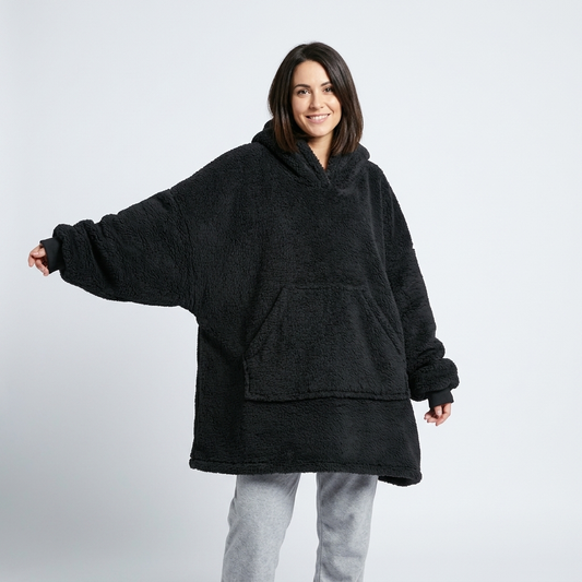 Cozy Hoodie Blanket - Black